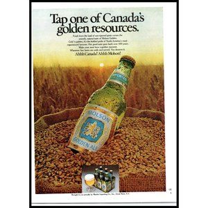 1978 Molson Golden Ale Beer Vintage Print Ad Canadian Prairies Grain Wall Art